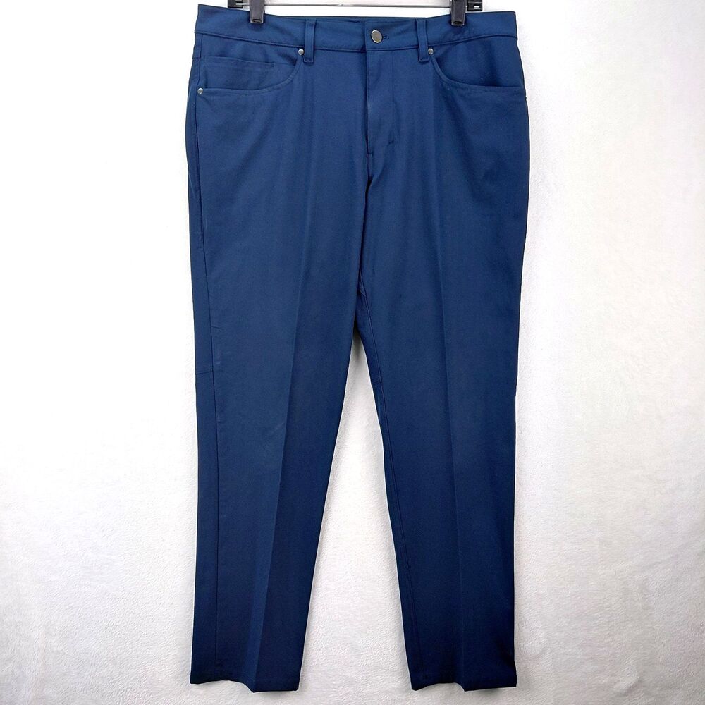 Lululemon ABC Pants Classic Fit 33x29 Navy Blue Chinos Warpstreme Stretch Casual